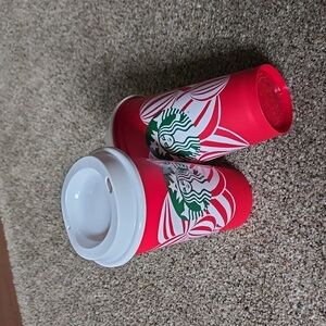 Set of two (2) NEW Starbucks Holiday 2024 Reusable Cups